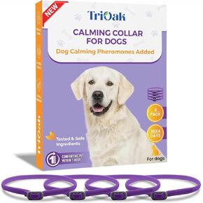 Calming Collar for Dogs: Pheromone-Infused Calming Collar for Dogs - Long-Lasting Calm & Relaxation - Helps Reduce Unwanted Behavior, 4 Pack (Purple)