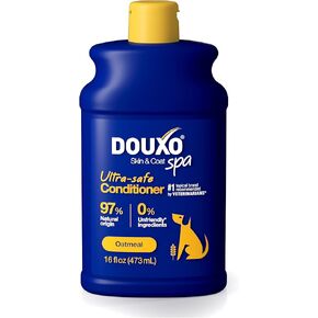 DOUXO® Skin & Coat SPA - Ultra-Safe Oatmeal Dog Conditioner, 16 fl oz, Safely Detangles, Revives The Coat and Moisturizes The Skin, Leaves The Coat Soft, Silky and Radiant, Skin-Friendly Formula