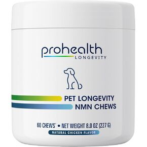 ProHealth طول عمر الحيوانات الأليفة طول المضغ NMN للكلاب (150 ملغ ، 60 مضغ)