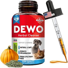 Natural Intestinal Defense for Dogs & Cats – Herbal Cleanse with Wormwood, Black Walnut – Promotes Healthy Gut & Flora Balance – Advanced Broad Spectrum Formula – Made in USA
