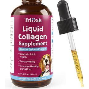 Liquid Collagen Supplement Drops for Dogs: Hip & Joint Support, Itch Relief, Skin & Coat Health in One Daily Supplement with Bioactive Collagen Peptides - Pure Formula Support for All Dog Sizes & Ages