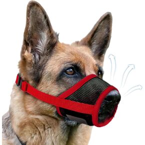 Dog Muzzle, Soft Air Mesh Muzzle for Small Medium Large Dogs Anti Biting Barking Chewing, Breathable Drinkable Adjustable Loop Pets Muzzle for German Shepherd Husky Labrador Retriever (Black,L)