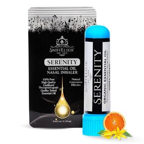 Serenity Nasal Inhaler Stick for Essential Oils, Anxiety Aromatherapy Inhaler Stick, Essential Oil for Stress, Calm, Boosts Mood, Portable Aromatherapy Inhalers Ylang Ylang, Mandarin, Nasal Inhalers