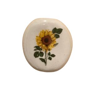 Ceramic Smoke Stone Hand Rolled Unfiltered Cigarette Holder with Sunflower