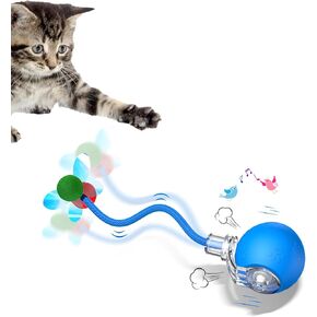 Interactive Cat Toys for Indoor Cats - 2025 New Upgraded Kitten Toy with Speedy Tail 2.0, Automatic Cat Toys for Bored Indoor Adult Cats, Motion-Activated, Rechargeable (Red)