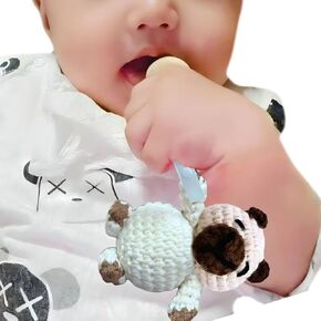 Baby Teething relief Toys stuffed animals Gift - Baby teether toys for 0 3 6 9 12 18 Months with bear stuffed animals plush toy Natural pepper wood teething relief Newborn Infant Teething Toys for baby Boys Girls