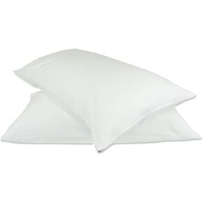 BC BARE COTTON Luxury Hotel Bedding Quality Collection, Ultra Soft dust Proof Plain Pillow Protector | Pillow Cover with Zipper, Soft & Comfortable for Hair and Skin, Queen Size, 2 Pack Set