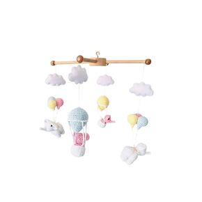 Whimsical Hot Air Balloon Baby Mobile with Handmade Crochet Animals