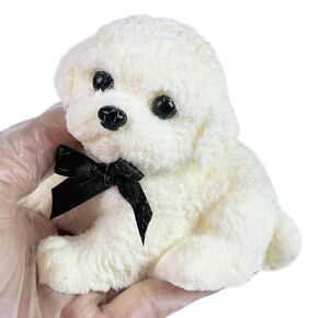 Taba Squishy Dog Toy, Taba Squishy Teddy Dog Toy, Cute Squishy Poodle,Realistic Puppy Toy, Silicone Mochi Fidget Pup, Stress Relief Gift for Adults & Kids (brown-s)
