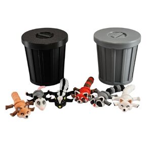 3D Printed Woodland Animal Toys, 6-Piece Set with Articulated Bodies, Mini Collectible Raccoon Fox Skunk Possum Figures (Black)