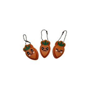 Carrot Clickers Bag Charms with Cute Faces Sensory Figures Mechanical Key Keychain ADHD Stress Anxiety Relief (Sleepy)