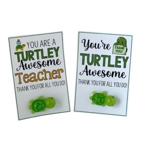 You are a TOTALLY AWESOME TEACHER & YOU'RE TURTLEY AWESOME mini gift bags - set of 2