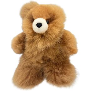 9.8"- Alpaca Fur Teddy Bear, Handmade Cute Stuffed Animal Toy for Kids, Soft Cuddly Stuffed Bear for Girls and Boys, Plush Teddy Gift for Kids and Adults, 7.08 Inch (White) in Saudi Arabia