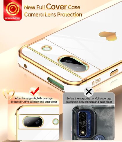 LeYi for Pixel 8A Case:（𝐍𝐨𝐭 𝐟𝐢𝐭 𝐏𝐢𝐱𝐞𝐥 𝟖） Full Camera Lens Protection, Love Heart Plating Girly Women Luxury Soft TPU Shockproof Case for Google Pixel 8A, Pink in Saudi Arabia