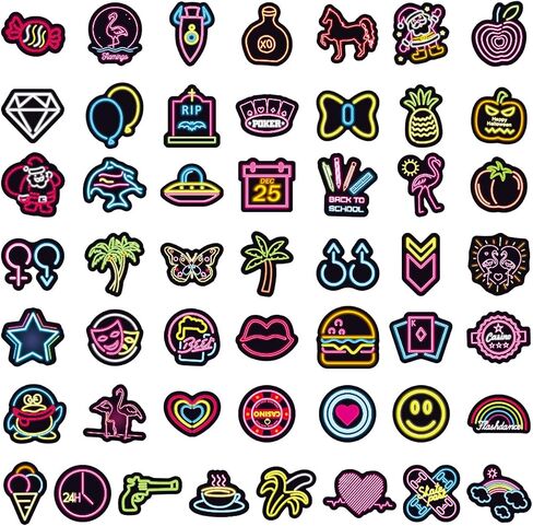 200Pcs Neon Stickers - Cool Neon Water Bottle Stickers for Kids Adults Teens, Waterproof Vinyl Stickers for Laptop Skateboard Phone Guitar Luggage in Saudi Arabia