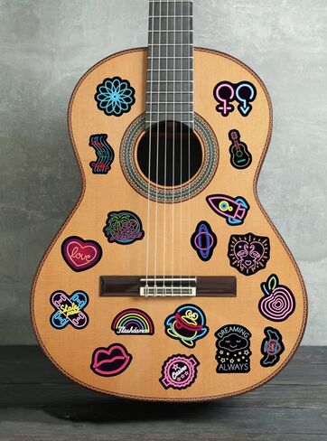 200Pcs Neon Stickers - Cool Neon Water Bottle Stickers for Kids Adults Teens, Waterproof Vinyl Stickers for Laptop Skateboard Phone Guitar Luggage in Saudi Arabia