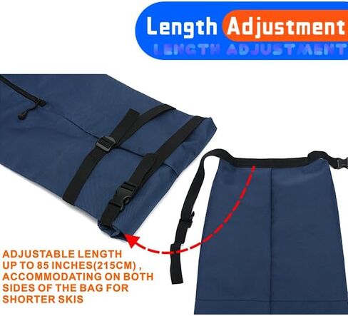 حقيبة تزلج TurnWay | تخزين ونقل الزلاجات حتى 215 سم والأعمدة والإضافات | مقاوم للماء - للرجال والنساء والشباب in Kuwait