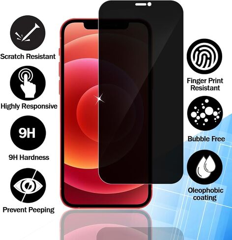 RKINC Screen Protector [3-Pack] for iPhone 12 Mini 5.4-Inch, Tempered Glass Film Screen Protector, 0.33mm [LifetimeWarranty][Bubble-Free][Anti-Scratch][Anti-Shatter] in Saudi Arabia