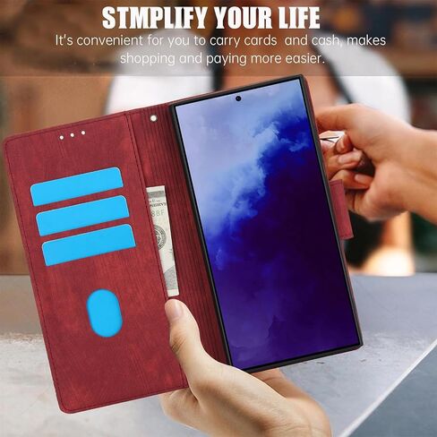 Asuwish Phone Case for Samsung Galaxy S24 Ultra 5G Wallet Cover with Tempered Glass Screen Protector Flip Wrist Strap Credit Card Holder Slot Stand Cell S24Ultra 24S S 24 24Ultra Women Men Black in Saudi Arabia