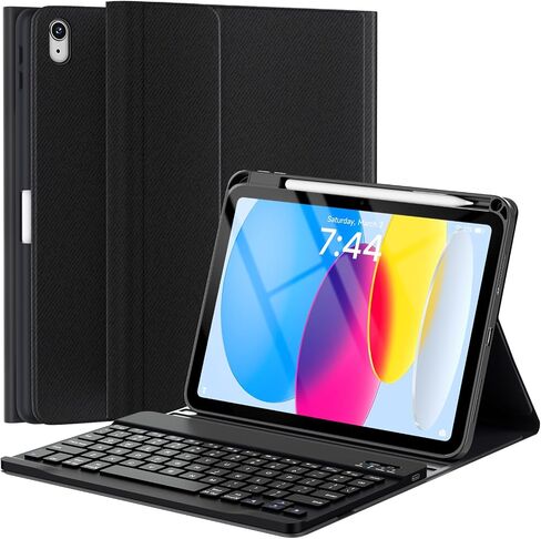 OYEEICE for iPad 10th Generation Case with Keyboard 10.9 Inch - 7 Color Backlit Wireless Detachable Folio Keyboard Cover with Pencil Holder for New iPad 10th Gen 2022 - Purple in Saudi Arabia