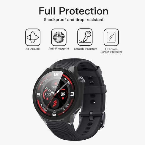 for Huawei Watch GT 5 pro 46mm screen protector case, Rigid PC shell membrane in one piece, scratch-proof and shock-proof,Ultra-thin-clear and black in Saudi Arabia