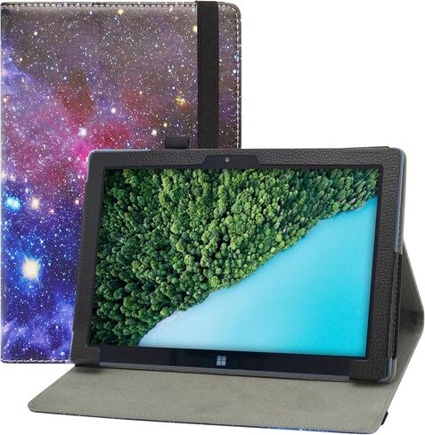 MAMA MOUTH for Fusion5 FWIN232 PRO N5 Case,PU Leather Folio 2-Folding Stand Cover for Fusion5 FWIN232 PRO N5 10.1" Tablet,Black in Saudi Arabia