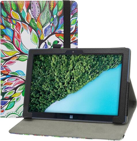 MAMA MOUTH for Fusion5 FWIN232 PRO N5 Case,PU Leather Folio 2-Folding Stand Cover for Fusion5 FWIN232 PRO N5 10.1" Tablet,Black in Saudi Arabia