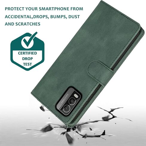 Asuwish Compatible with Nokia C210 TA-1584 Wallet Case Tempered Glass Screen Protector and Zipper Wrist Strap Retro Leather Flip Cover Card Holder Stand Cell Accessories for C 210 Women Rose Gold in Saudi Arabia