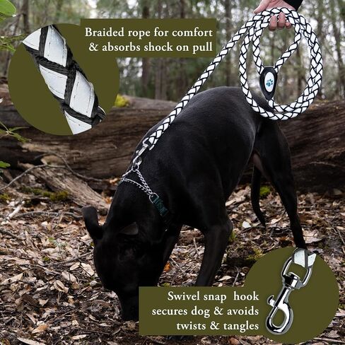 Reflective Dog Leash. Heavy Duty and Durable for Large and Medium Breeds. 6 Ft Long Rope, Tangle Free Braided Leash with Comfortable Handle in Saudi Arabia