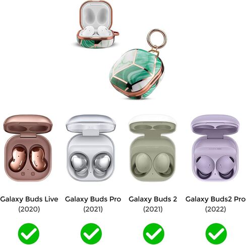 Ljflyxri for Galaxy Buds 2 Pro Clear Hard PC Case ، حالة حماية TPU للنساء الفتيات اللواتي يعانين من تغطية وقائية من سلسلة المفاتيح لـ Samsung Galaxy Buds 2/Pro/2 Pro/Live Carging Box (Purple) in Saudi Arabia