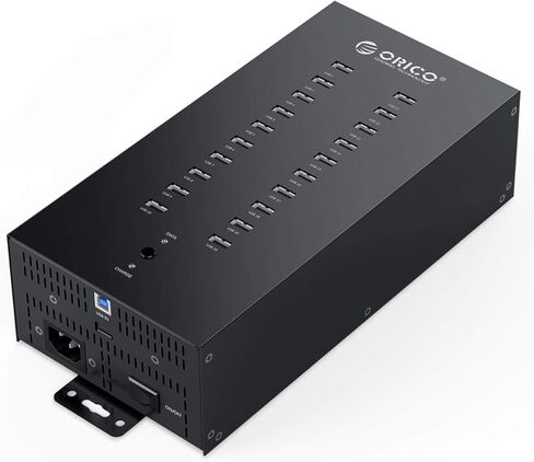 Orico 30-Port من الدرجة الصناعية USB 2.0 HUB مع إمدادات الطاقة 300W ، محطة شحن ذكية ، جدار/رف قابلة للتركيب ، علبة معدنية كاملة للمكاتب وورش العمل والمختبرات in Kuwait
