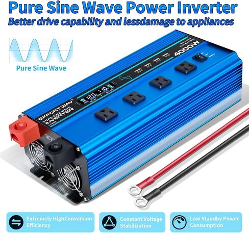 5000W Pure sine Wave Inverter DC 12V to AC 110V/120V Converter 10000w (Peak) with LCD Display Wireless/Wired Remote Control 4AC outlets 4USB and Hardwired AC.Ideal for RV Travel Off-Grid Solar Systems in Saudi Arabia