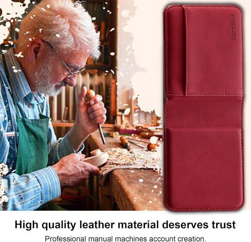 for Samsung Galaxy Z flip 5 Case Flip Leather Cover with Hinge Protection, Luxury Slim Thin Magnetic Wallet Case [1 Card Holder], Shockproof Full-Body Protective for Samsung Z Flip 5 Phone Case in Saudi Arabia
