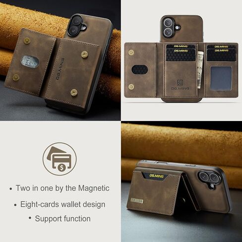 SZHAIYU 2 in 1 Detachable Wallet Phone Cases Compatible with iPhone 16 Pro Max Case with Card Holder Men 6.9'' Magnetic Leather Cover (Coffee,iPhone 16 Pro Max) in Saudi Arabia