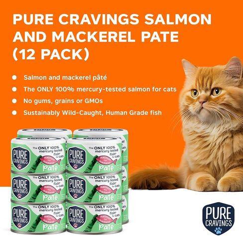 Pate, Canned Wet Cat Food, 100% Mercury-Tested, Moist Can Fish, Grain-Free Protein, Non-GMO, Variety Pack of 12-3X Tuna/Salmon, 3X Tuna/Pumpkin, 3X Tuna/Sardine, 3X Salmon/Sardine in Saudi Arabia