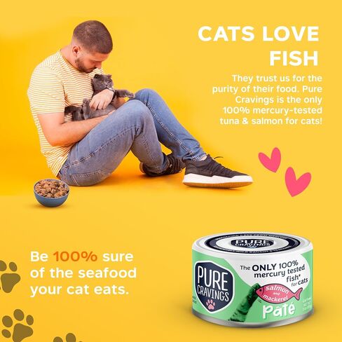 Pate, Canned Wet Cat Food, 100% Mercury-Tested, Moist Can Fish, Grain-Free Protein, Non-GMO, Variety Pack of 12-3X Tuna/Salmon, 3X Tuna/Pumpkin, 3X Tuna/Sardine, 3X Salmon/Sardine in Saudi Arabia