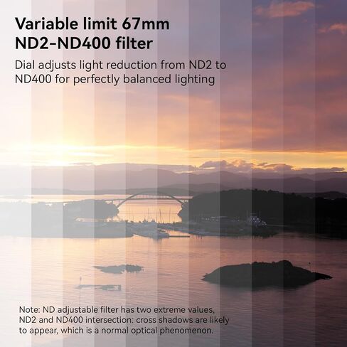 APEXEL ND Filter 67mm Variable ND2-ND32 for iPhone/DSLR Neutral Density Filter for iPhone Camera Lens 16 15 14 13 12 Pro Max Samsung Galaxy Huawei with Adapter Ring, Universal Clip, Cold Shoe in Saudi Arabia
