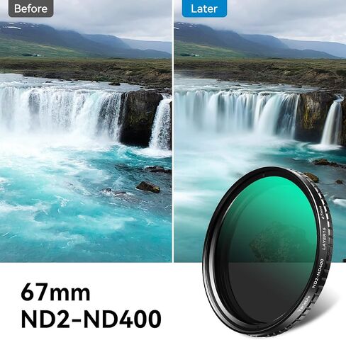 APEXEL ND Filter 67mm Variable ND2-ND32 for iPhone/DSLR Neutral Density Filter for iPhone Camera Lens 16 15 14 13 12 Pro Max Samsung Galaxy Huawei with Adapter Ring, Universal Clip, Cold Shoe in Saudi Arabia