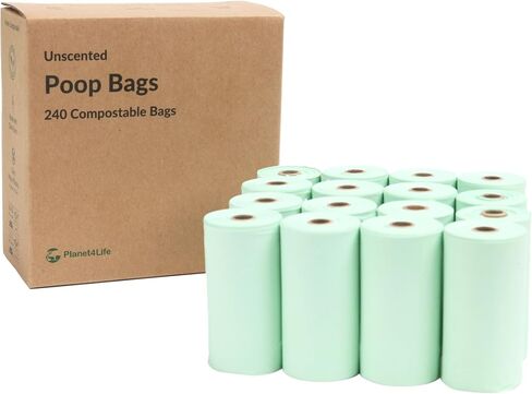 100% Compostable & Biodegradable Dog Poop Bags Leak-Proof and Extra Thick Light Green Dog Bags Pet Waste Bags for Big and Small Dogs - 60 Count - 4 Refill Rolls - Unscented - Planet4Life in Saudi Arabia