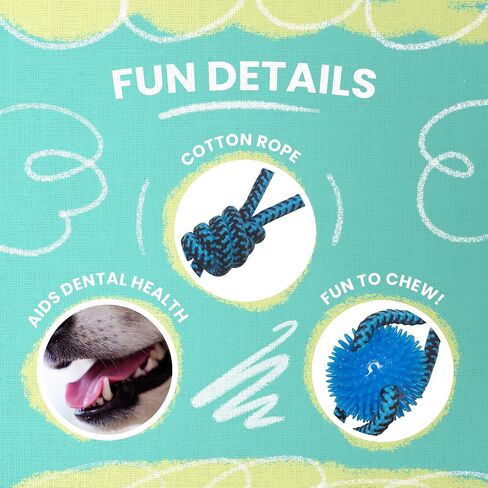 Health Extension SNUG AROOZ Spikey Beast Strong Tug Toy for Dogs, Outdoor Puppy Teething Chew Toys, Tough & Rope, (24 Inches - Assorted Colors) in Saudi Arabia
