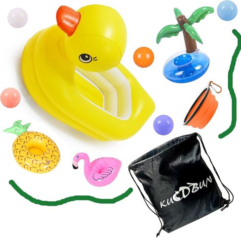 Dog Pool Floats Set, Dog Float Raft with Collapsible Dog Bowl, Non-Toxic Floating Dog Water Toys for Small Dog, Puppy and Doggies, Coconut Tree in Saudi Arabia