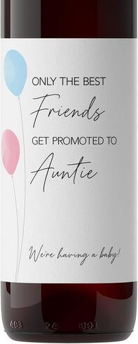 FRIENDS Pregnancy Announcement Wine Labels ● SET of 4 ● Only the Best FRIENDS Get Promoted to AUNTIE Labels, Aunties, Minimalist Pregnancy Reveal Wine Bottle Label Baby Reveal WATERPROOF A202-4F1 in Saudi Arabia