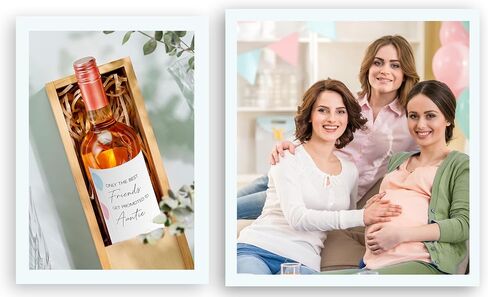 FRIENDS Pregnancy Announcement Wine Labels ● SET of 4 ● Only the Best FRIENDS Get Promoted to AUNTIE Labels, Aunties, Minimalist Pregnancy Reveal Wine Bottle Label Baby Reveal WATERPROOF A202-4F1 in Saudi Arabia
