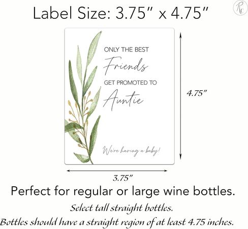 FRIENDS Pregnancy Announcement Wine Labels ● SET of 4 ● Only the Best FRIENDS Get Promoted to AUNTIE Labels, Aunties, Minimalist Pregnancy Reveal Wine Bottle Label Baby Reveal WATERPROOF A202-4F1 in Saudi Arabia