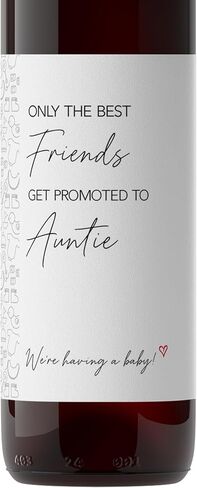 FRIENDS Pregnancy Announcement Wine Labels ● SET of 4 ● Only the Best FRIENDS Get Promoted to AUNTIE Labels, Aunties, Minimalist Pregnancy Reveal Wine Bottle Label Baby Reveal WATERPROOF A202-4F1 in Saudi Arabia