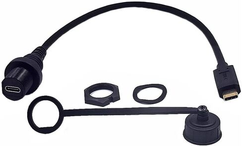 Mini USB 5 Pin Mount, 0.3 Meter Mini USB Male to Female Flush Mount Panel Mount Extension AUX Cable for Car Truck Boat Motorcycle Dashboard, Sync Charging and Data Transferring in Kuwait