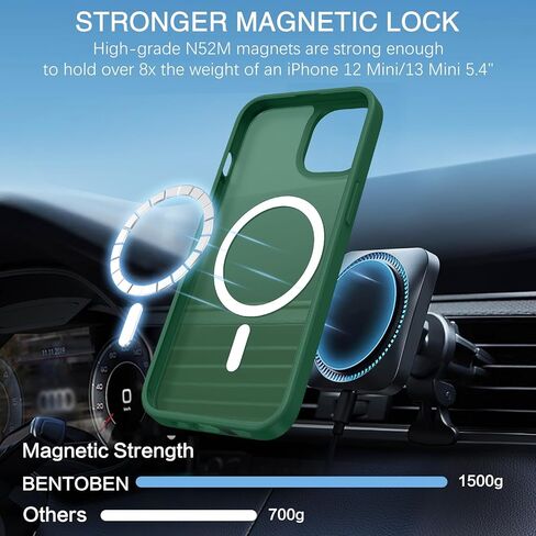 BENTOBEN Magnetic for iPhone 13 Mini Case/iPhone 12 Mini Case, [Compatible with MagSafe] Translucent Frosted Slim Shockproof Women Men Protective Case Cover for iPhone 13 Mini/12 Mini 5.4",Hot Pink in Kuwait