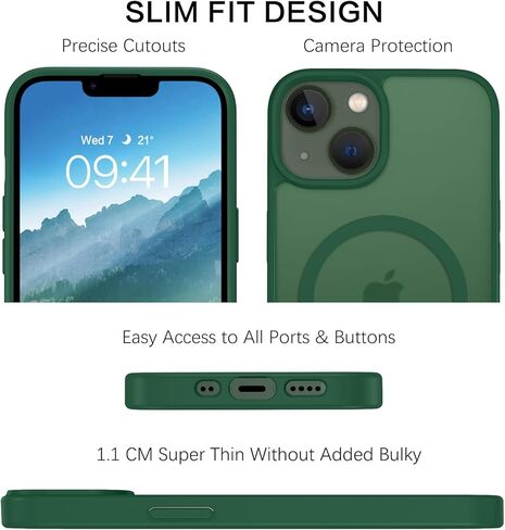 BENTOBEN Magnetic for iPhone 13 Mini Case/iPhone 12 Mini Case, [Compatible with MagSafe] Translucent Frosted Slim Shockproof Women Men Protective Case Cover for iPhone 13 Mini/12 Mini 5.4",Hot Pink in Kuwait