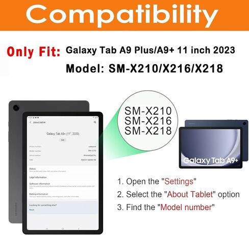 Keyboard Case Compatible for Samsung Galaxy Tab A9+/A9 Plus 11 Inch 2023, Wireless Bluetooth Keyboard Cover Compatible for Galaxy Tablet A9+ with Pencil Holder Model SM-X210/X216/X218 Purple in Saudi Arabia