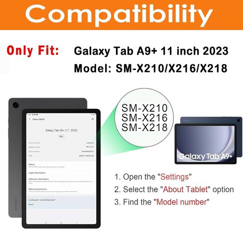 Keyboard Case Compatible for Samsung Galaxy Tab A9+/A9 Plus 11 Inch 2023, Wireless Bluetooth Keyboard Cover Compatible for Galaxy Tablet A9+ with Pencil Holder Model SM-X210/X216/X218 Purple in Saudi Arabia